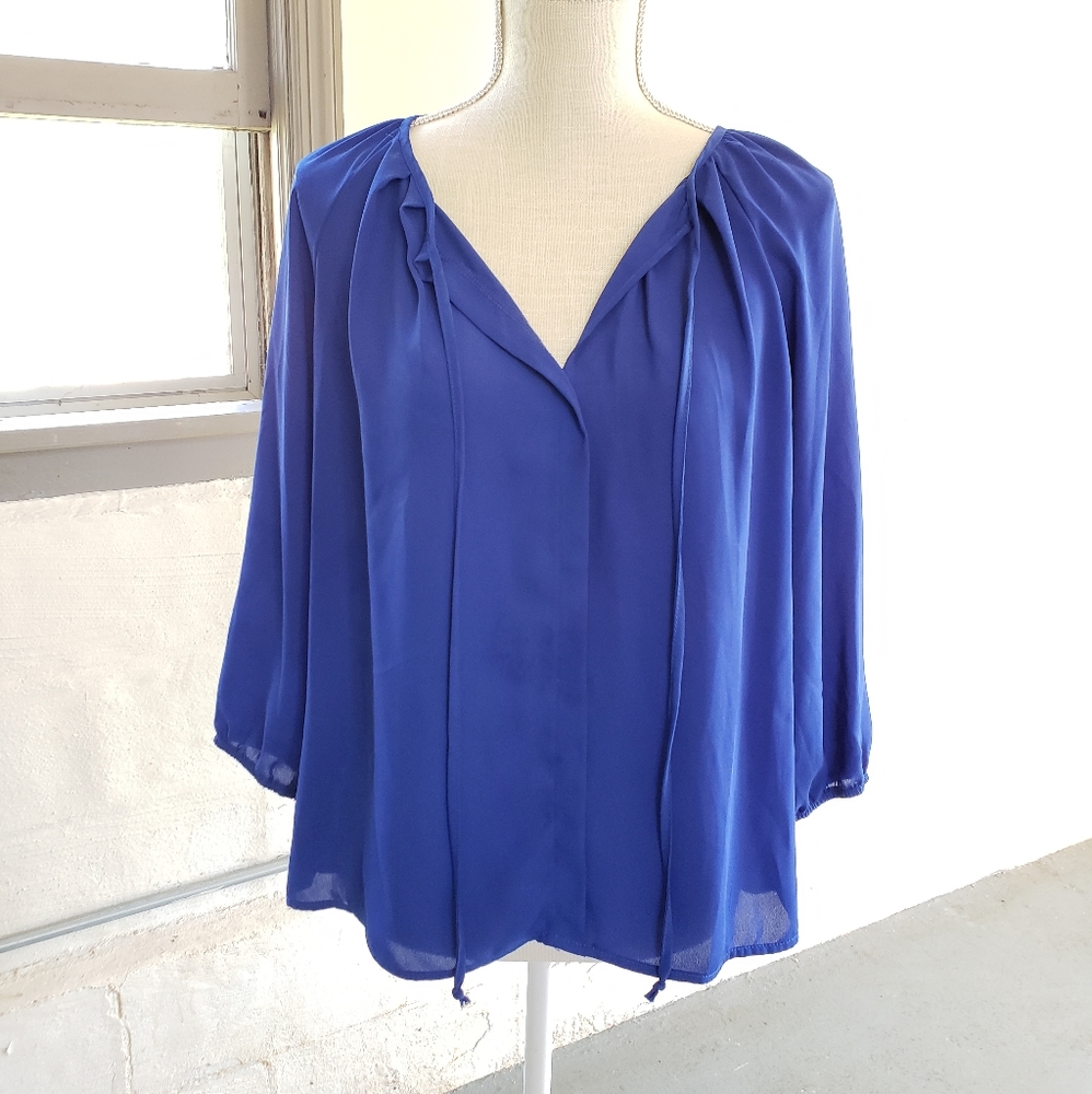 Francesca's royal blue blouse